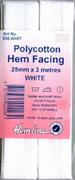 HEMLINE HANGSELL - Bias Hem Facing 25mm x 3m - white